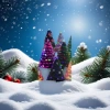 Colorful lights decorate Christmas tree festive atmosphere home ornaments 🎄 details Picture
